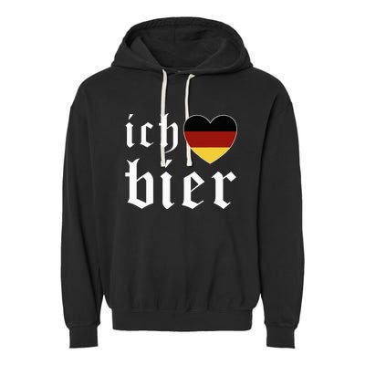 Ich Liebe Bier German Flag Oktoberfest Costume Beer Festival Garment-Dyed Fleece Hoodie