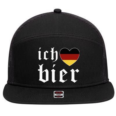 Ich Liebe Bier German Flag Oktoberfest Costume Beer Festival 7 Panel Mesh Trucker Snapback Hat