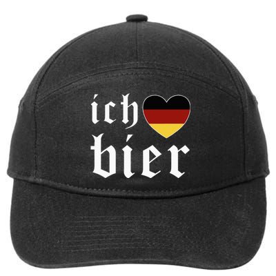 Ich Liebe Bier German Flag Oktoberfest Costume Beer Festival 7-Panel Snapback Hat