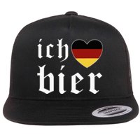 Ich Liebe Bier German Flag Oktoberfest Costume Beer Festival Flat Bill Trucker Hat