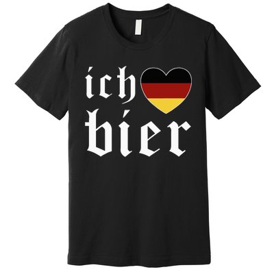 Ich Liebe Bier German Flag Oktoberfest Costume Beer Festival Premium T-Shirt