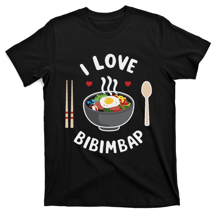 I Love Bibimbap Korean Food Heart Chopsticks T-Shirt