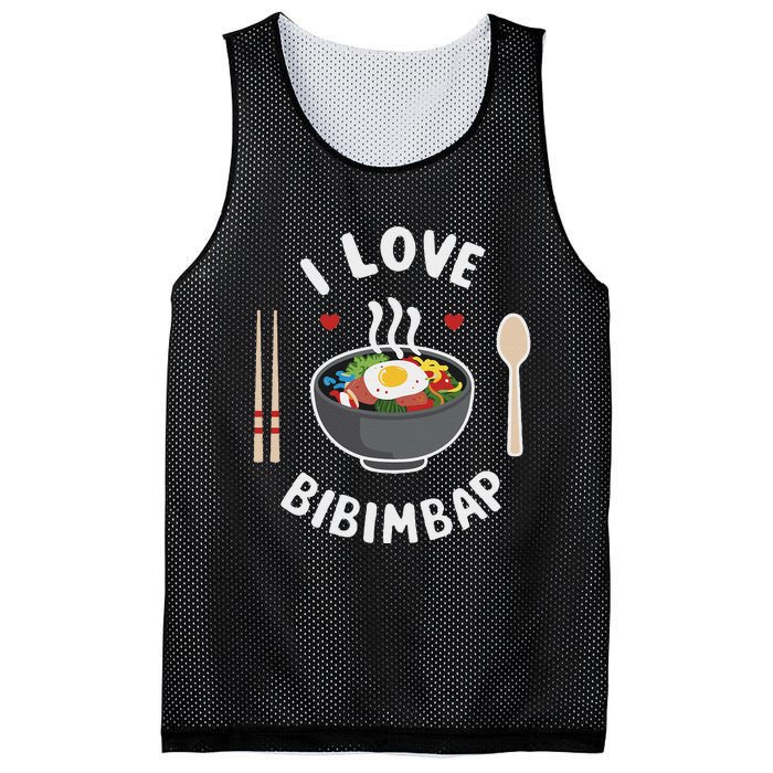 I Love Bibimbap Korean Food Heart Chopsticks Mesh Reversible Basketball Jersey Tank