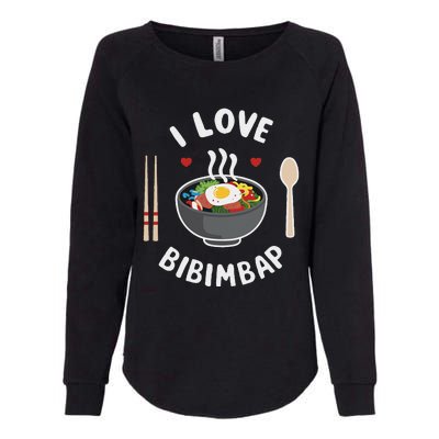 I Love Bibimbap Korean Food Heart Chopsticks Womens California Wash Sweatshirt