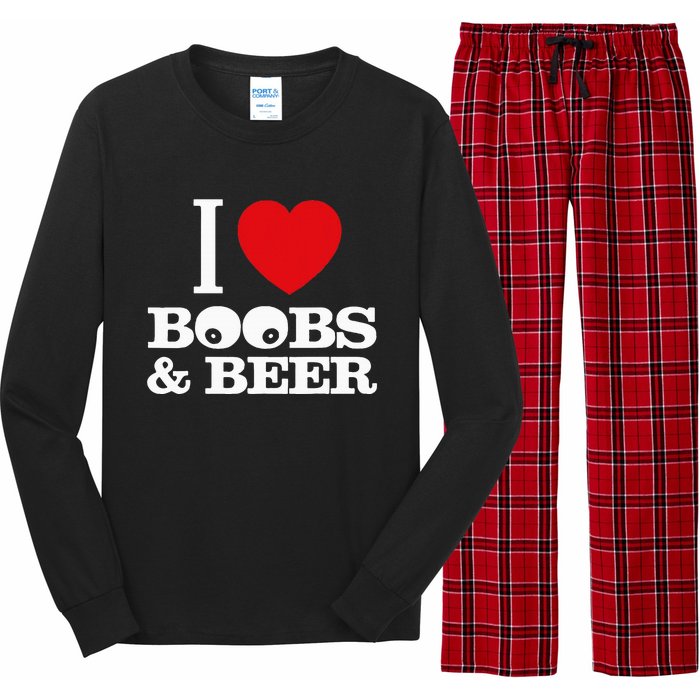 I Love Boobs And Beer Long Sleeve Pajama Set