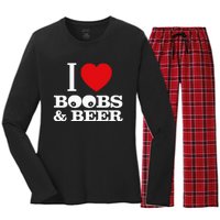 I Love Boobs And Beer Women's Long Sleeve Flannel Pajama Set 