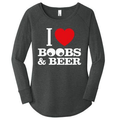 I Love Boobs And Beer Women's Perfect Tri Tunic Long Sleeve Shirt