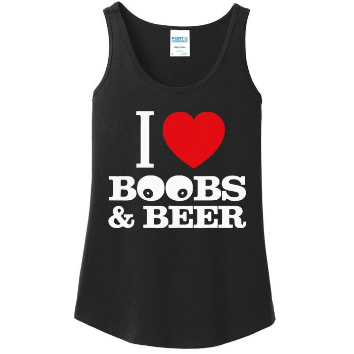 I Love Boobs And Beer Ladies Essential Tank