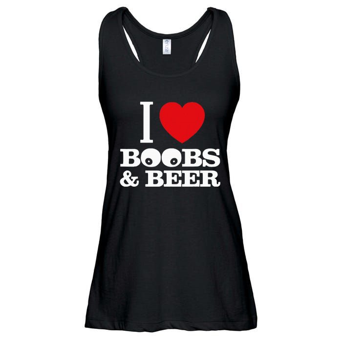 I Love Boobs And Beer Ladies Essential Flowy Tank