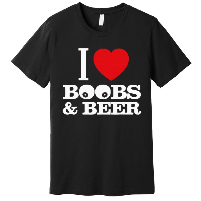 I Love Boobs And Beer Premium T-Shirt