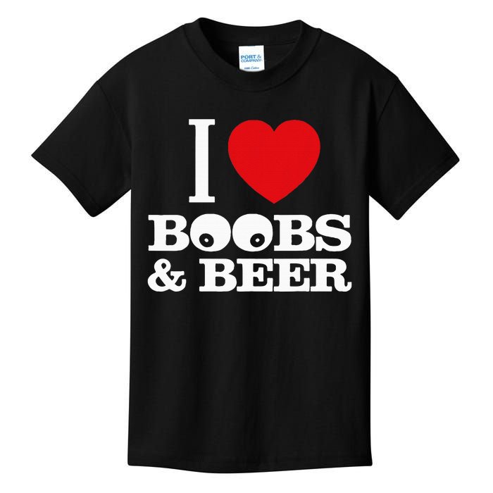 I Love Boobs And Beer Kids T-Shirt