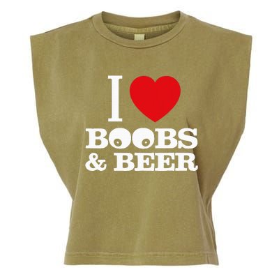 I Love Boobs And Beer Garment-Dyed Women's Muscle Tee