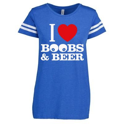 I Love Boobs And Beer Enza Ladies Jersey Football T-Shirt