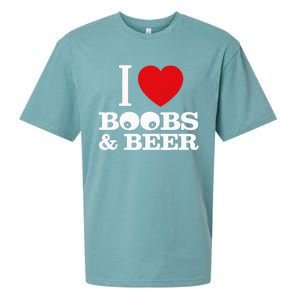 I Love Boobs And Beer Sueded Cloud Jersey T-Shirt