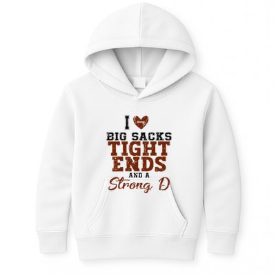 I Love Big Sacks Tight Ends And A Strong D Kids Hoodie