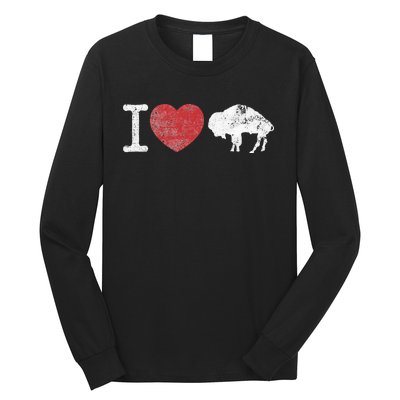 I Love Buffalo Vintage Buffalo With Bison Long Sleeve Shirt