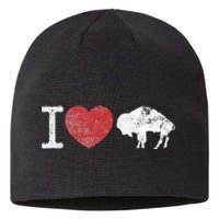 I Love Buffalo Vintage Buffalo With Bison Sustainable Beanie