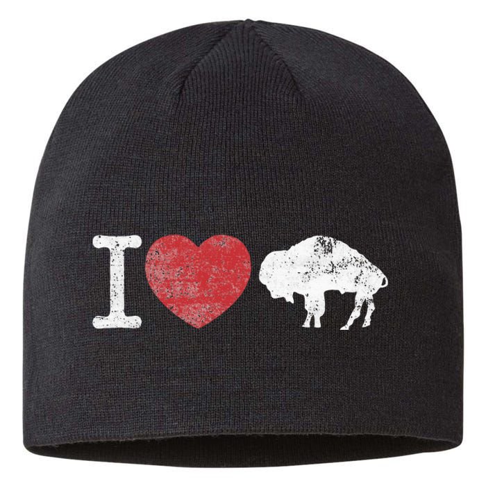 I Love Buffalo Vintage Buffalo With Bison Sustainable Beanie