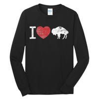 I Love Buffalo Vintage Buffalo With Bison Tall Long Sleeve T-Shirt