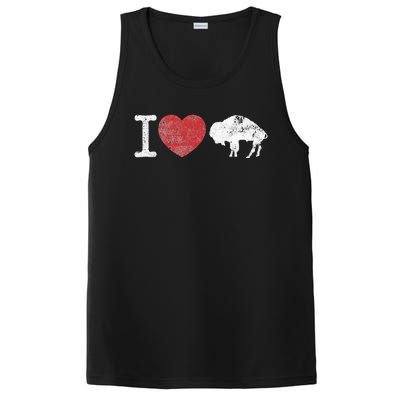 I Love Buffalo Vintage Buffalo With Bison PosiCharge Competitor Tank