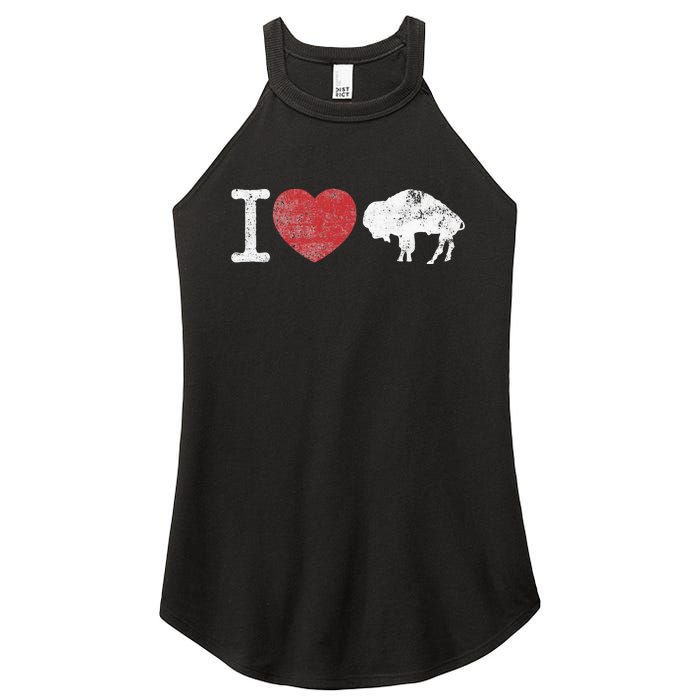 I Love Buffalo Vintage Buffalo With Bison Women's Perfect Tri Rocker Tank