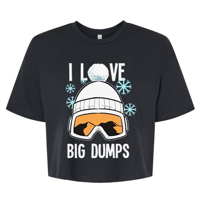 I Love Big Dumps Snowboarder Snowboarding Freestyle Boarder Bella+Canvas Jersey Crop Tee