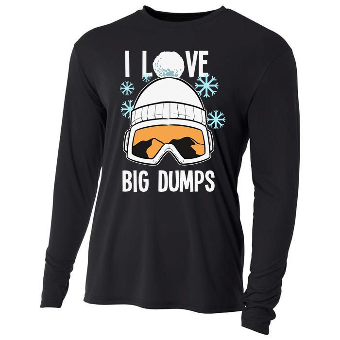 I Love Big Dumps Snowboarder Snowboarding Freestyle Boarder Cooling Performance Long Sleeve Crew