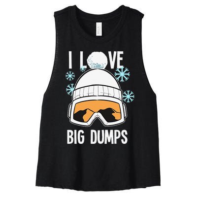 I Love Big Dumps Snowboarder Snowboarding Freestyle Boarder Women's Racerback Cropped Tank