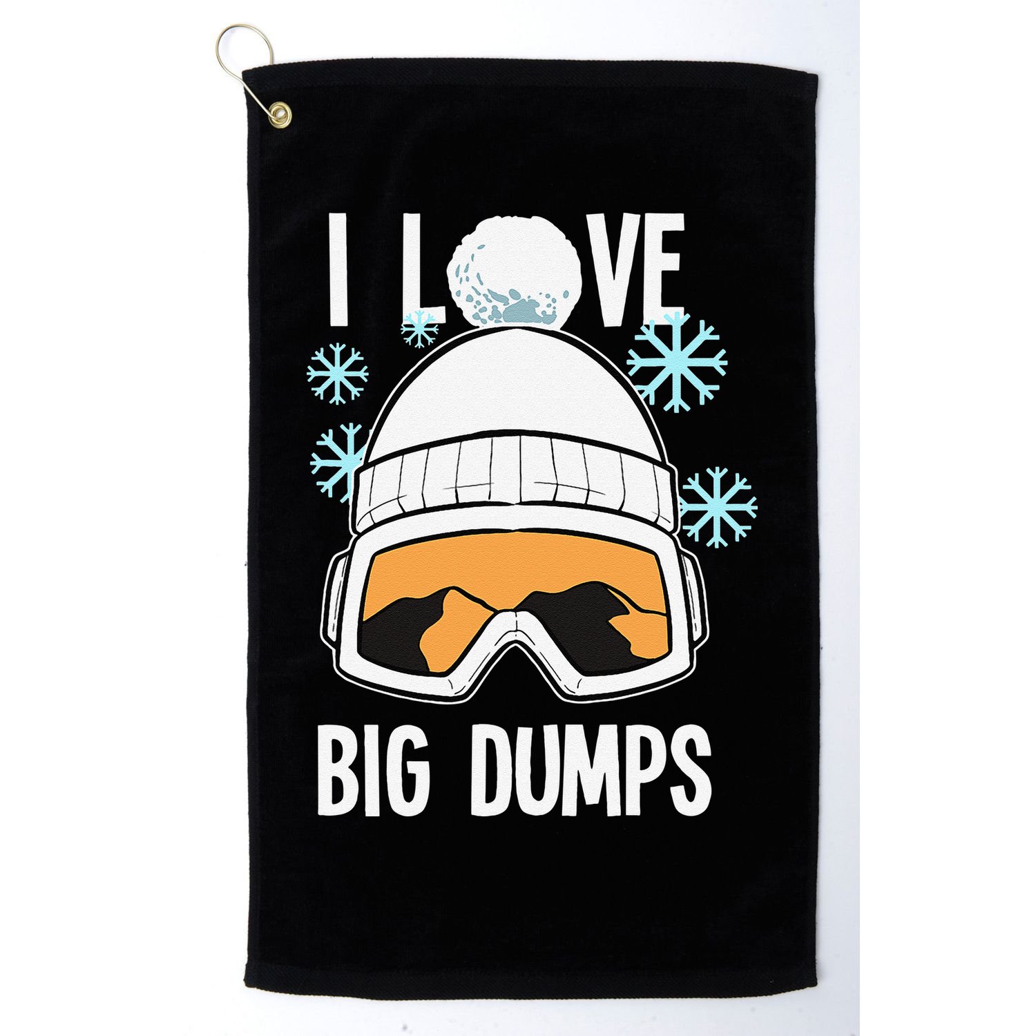 I Love Big Dumps Snowboarder Snowboarding Freestyle Boarder Golf Towel