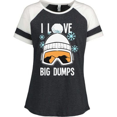 I Love Big Dumps Snowboarder Snowboarding Freestyle Boarder Enza Ladies Jersey Colorblock Tee