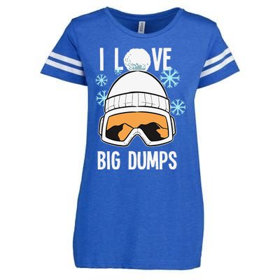 I Love Big Dumps Snowboarder Snowboarding Freestyle Boarder Enza Ladies Jersey Football T-Shirt