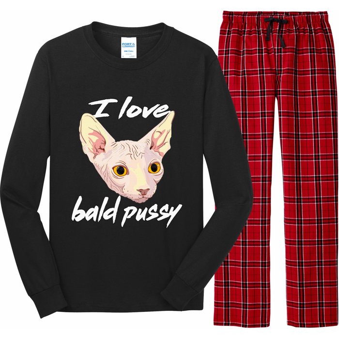 I Love Bald Pussy Adult Humor Dirty Pun Joke Long Sleeve Pajama Set