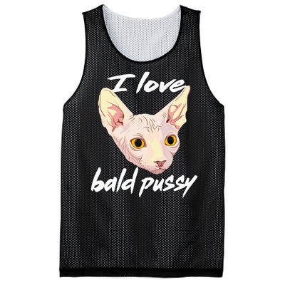 I Love Bald Pussy Adult Humor Dirty Pun Joke Mesh Reversible Basketball Jersey Tank