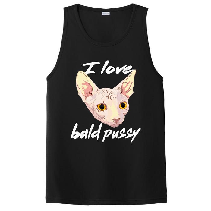 I Love Bald Pussy Adult Humor Dirty Pun Joke PosiCharge Competitor Tank