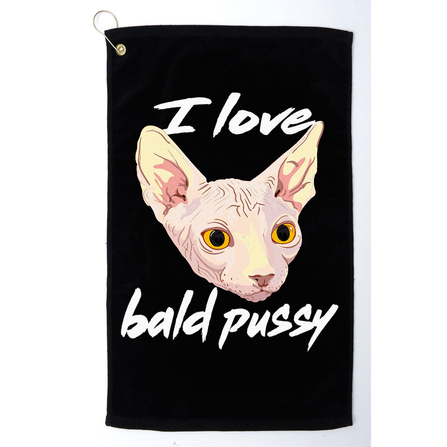 I Love Bald Pussy Adult Humor Dirty Pun Joke Golf Towel