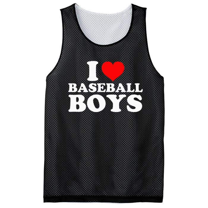 I Love Baseball I Heart Baseball Funny Mesh Reversible Basketball Jersey Tank