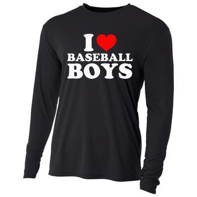 I Love Baseball I Heart Baseball Funny Cooling Performance Long Sleeve Crew