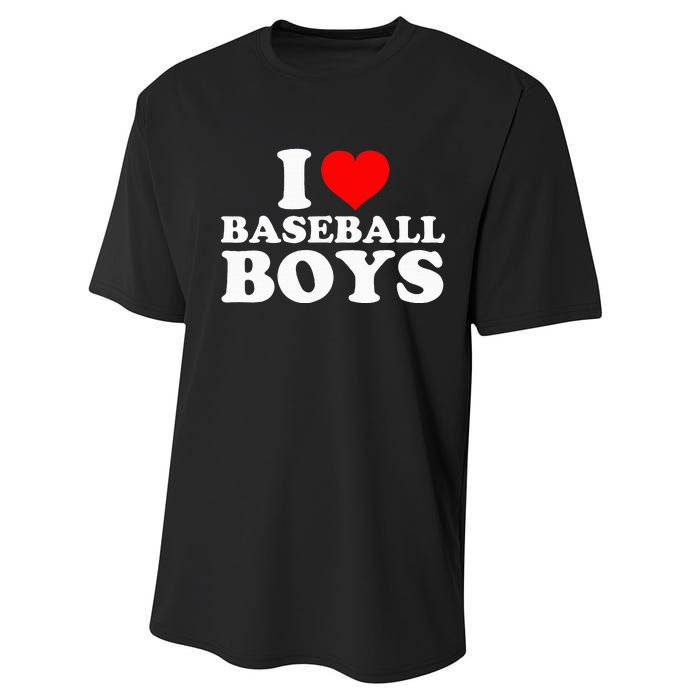 I Love Baseball I Heart Baseball Funny Performance Sprint T-Shirt