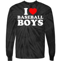 I Love Baseball I Heart Baseball Funny Tie-Dye Long Sleeve Shirt