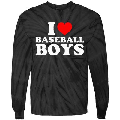 I Love Baseball I Heart Baseball Funny Tie-Dye Long Sleeve Shirt