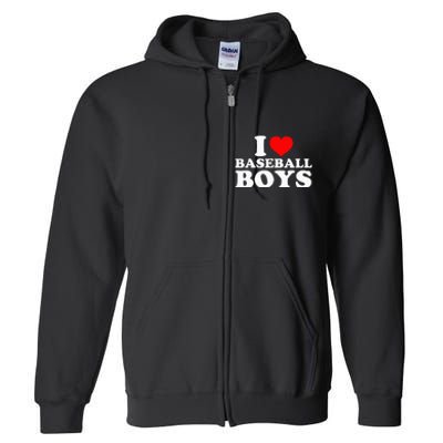 I Love Baseball I Heart Baseball Funny Full Zip Hoodie