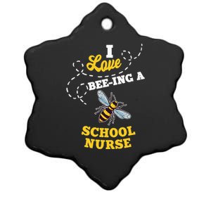 I Love BeeIng A School Nurse Honey Bee Job Profession Ceramic Star Ornament