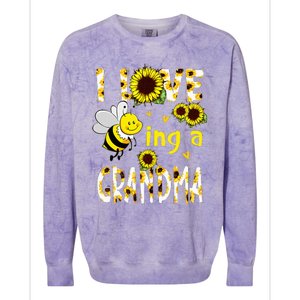 I Love Being A Grandma Sunflower Bee Mothers Day Colorblast Crewneck Sweatshirt