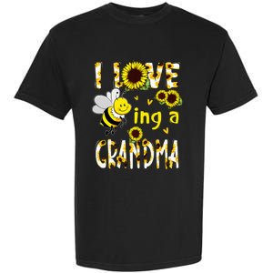 I Love Being A Grandma Sunflower Bee Mothers Day Garment-Dyed Heavyweight T-Shirt