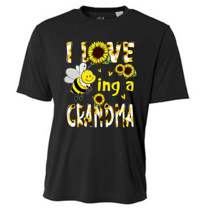 I Love Being A Grandma Sunflower Bee Mothers Day Cooling Performance Crew T-Shirt