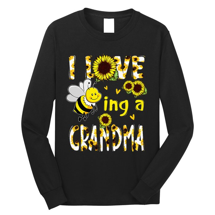 I Love Being A Grandma Sunflower Bee Mothers Day Long Sleeve Shirt