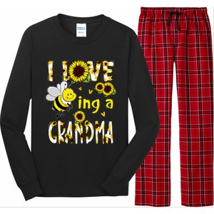 I Love Being A Grandma Sunflower Bee Mothers Day Long Sleeve Pajama Set