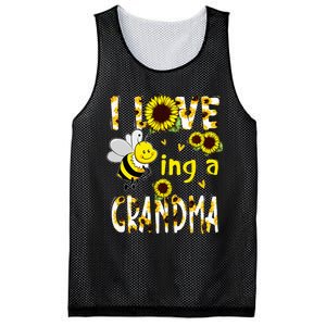 I Love Being A Grandma Sunflower Bee Mothers Day Mesh Reversible Basketball Jersey Tank