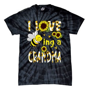 I Love Being A Grandma Sunflower Bee Mothers Day Tie-Dye T-Shirt