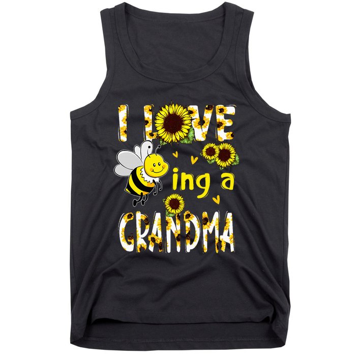 I Love Being A Grandma Sunflower Bee Mothers Day Tank Top